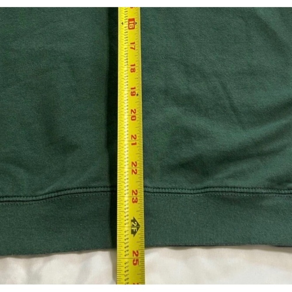 Peanuts Snoopy Christmas Candy Cane Sweatshirt Mens Large Green Fleece Crewneck - Picture 4 of 9
